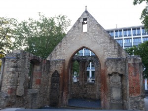 The 'Nicolaikapelle' (Nicolai Chapel) in Hannover stands in ruins, but look through its portal and see a surprising sign of hope show through.